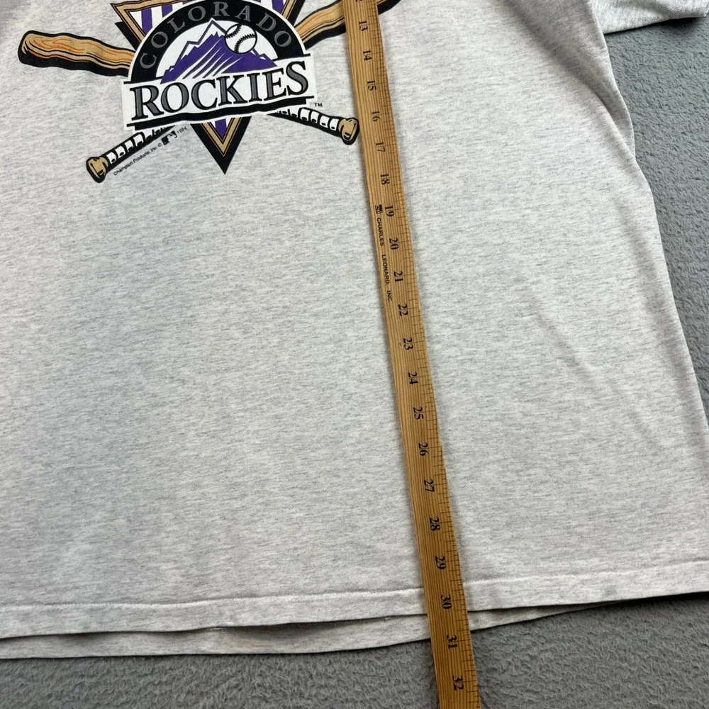 Vintage 1994 Colorado Rockies Champion T-Shirt Mens XL Gray Single Stitch MLB - Picture 8 of 10